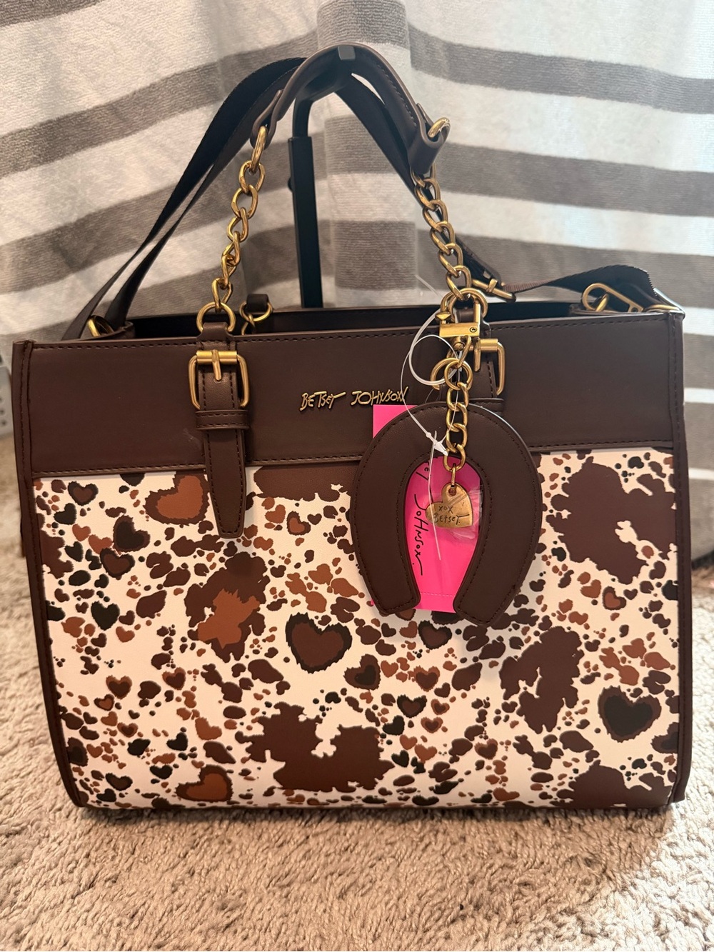 Betsey Johnson Cow Heart Print Tote